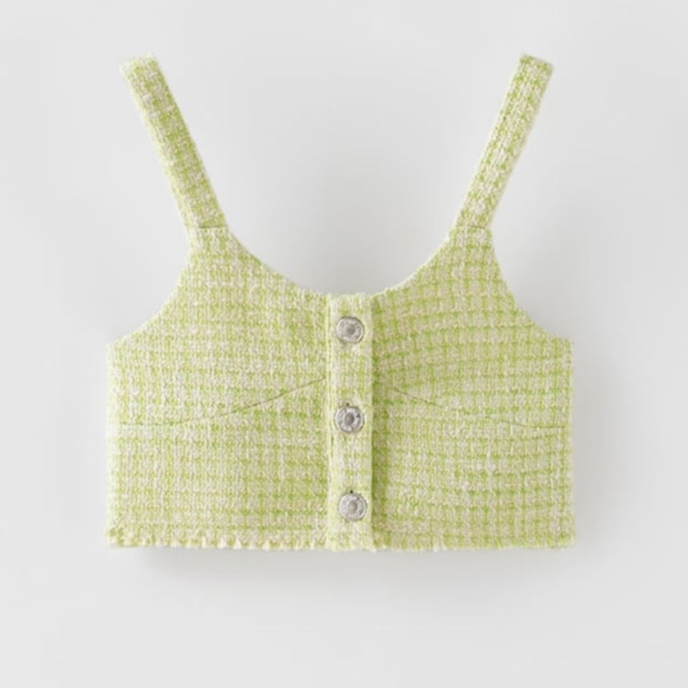 Zara Frayed Textured Top
